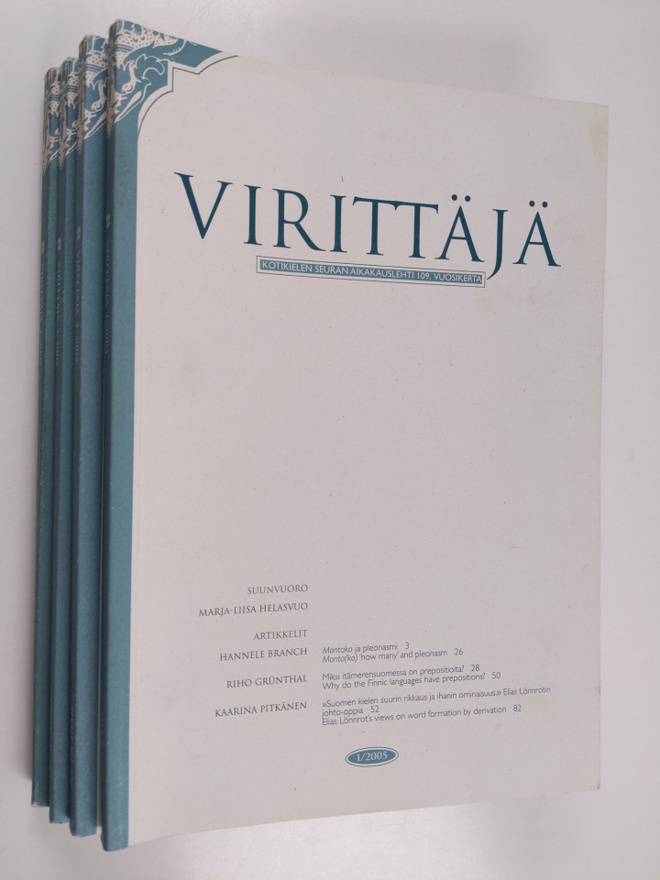 Virittäjä vuosikerta 2005 (nrot 1-4)