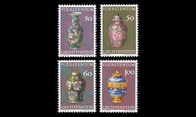 Liechtenstein 602-5 ** Kiinalaisia maljakoita (1974)