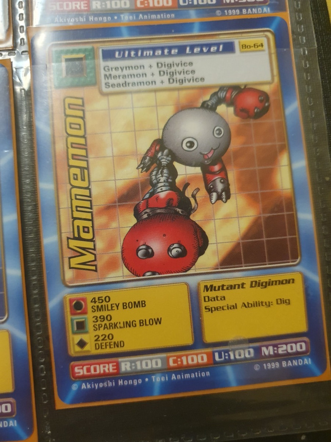 1999 Bandai Digimon - Non Holo card Bo-64 M