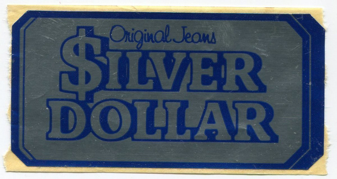 Retro - Vanha tarra 1970-luv - Original Jeans Silver Dollar