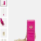Michael Kors pinkki huulipuna kotelo nahkaa ketjuhihna - pikkukuva 5