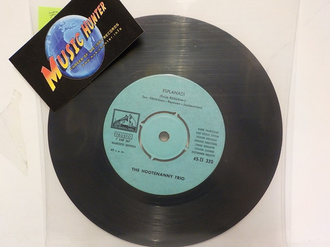 THE HOOTENANNY TRIO - ESPLANADI / HALITULIJALLAA VG+ 7"