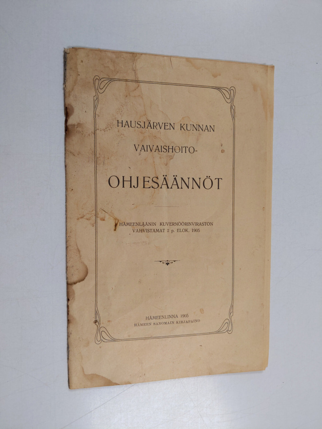 Hausjärven kunnan vaivaishoito-ohjesäännöt