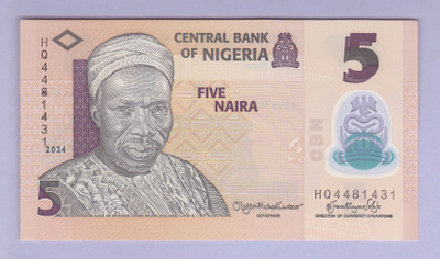 Nigeria 5 Naira v.2024 UNC P-38 Polymer