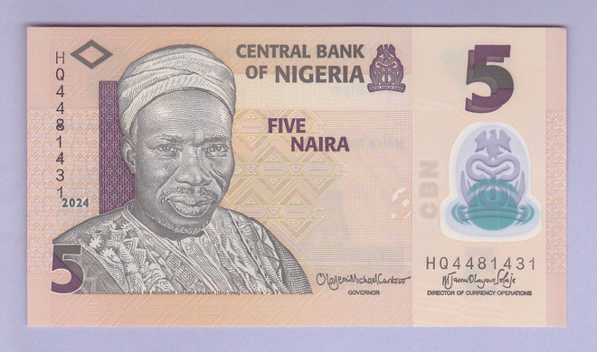 Nigeria 5 Naira v.2024 UNC P-38 Polymer