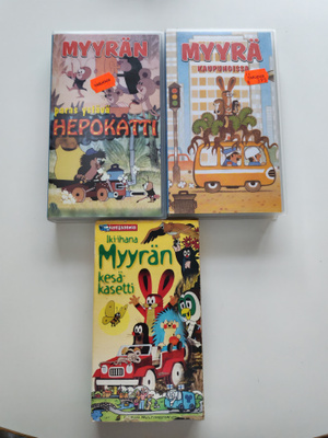 Myyrä vhs kasetteja 3kpl