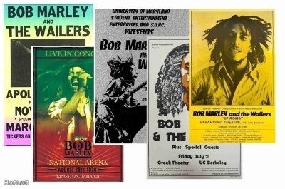 BOB MARLEY -- julistesetti A4 x 5 (mm. UPEA lahja !!!)