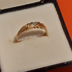 Kultasormus timantein 585 14K 17mm - pikkukuva 1