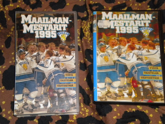 VHS + DVD varmuuskopio Suomi maailmanmestarit 1995