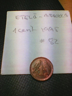Etelä-Afrikka 1 cent 1995, km#82