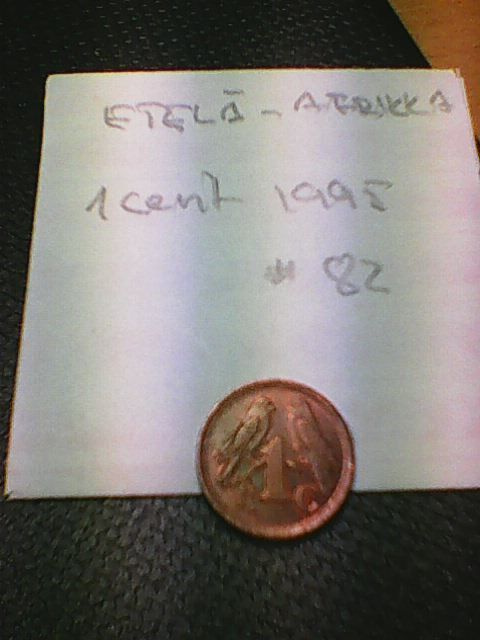 Etelä-Afrikka 1 cent 1995, km#82