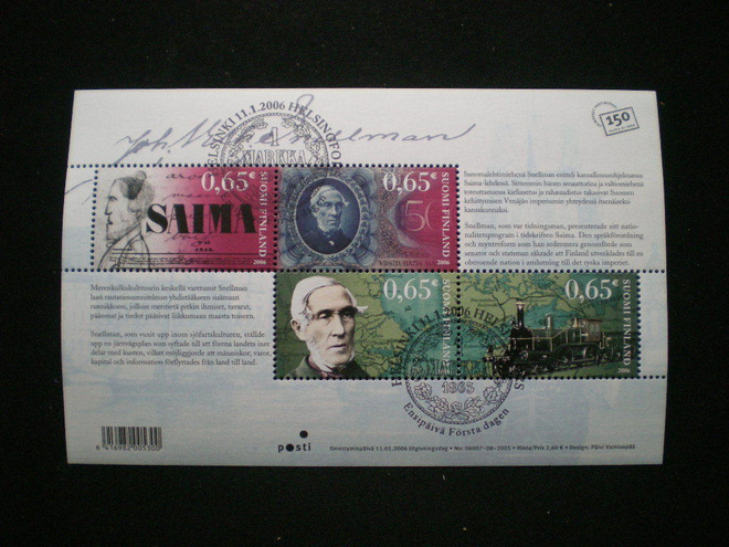 FDC-leimattu blokki Snellman - LaPe BL40 o