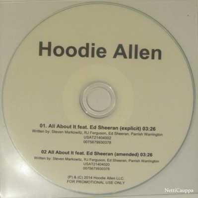 Hoodie Allen • All about It PROMO CDr-Single