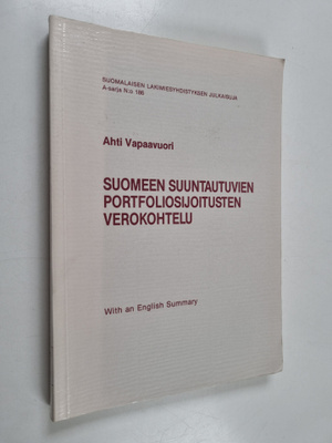 Ahti Vapaavuori : Suomeen suuntautuvien portfoliosijoitus...
