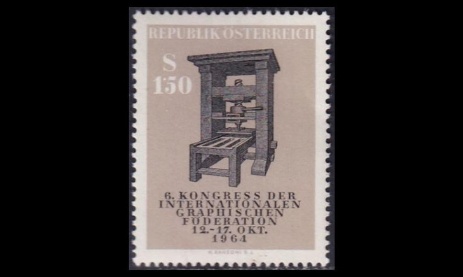 Itävalta 1175 ** Vanha painokone (1964)