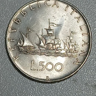 Italian 500 liiran hopea kolikko - pikkukuva 2