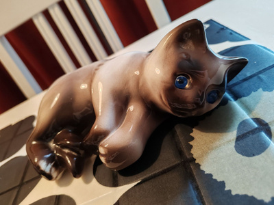 Vintage Kissa figuuri Elpa Alcobaca made in Portugal