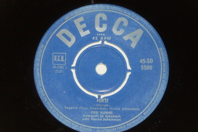 7" OSSI RUNNE - Miksi ( Warum )  - single 1963 iskelmä EX-