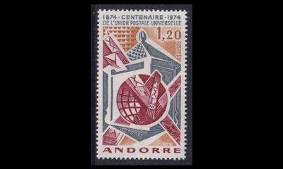 Andorra Fr 263 ** UPU 100v (1974)
