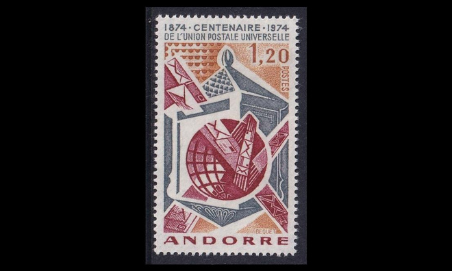 Andorra Fr 263 ** UPU 100v (1974)