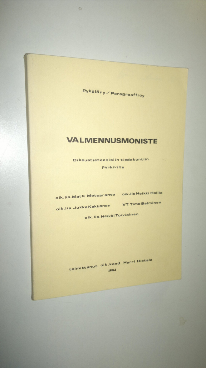 Matti Metsäranta : Valmennusmoniste oikeustieteellisiin t...