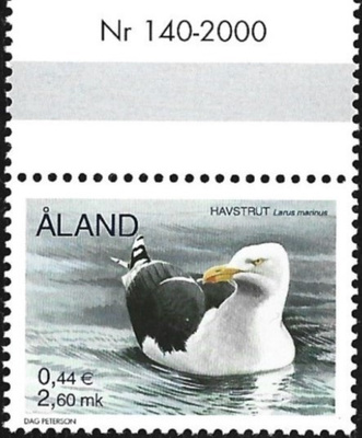 Åland 2000  Lintuja  2,60 mk välilöpari numero ** LaPe 170