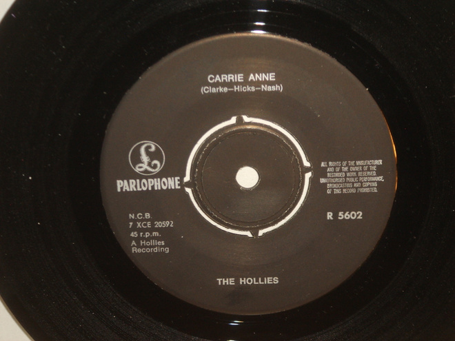 The Hollies 7" Carrie Anne/Sings That Will Never Change