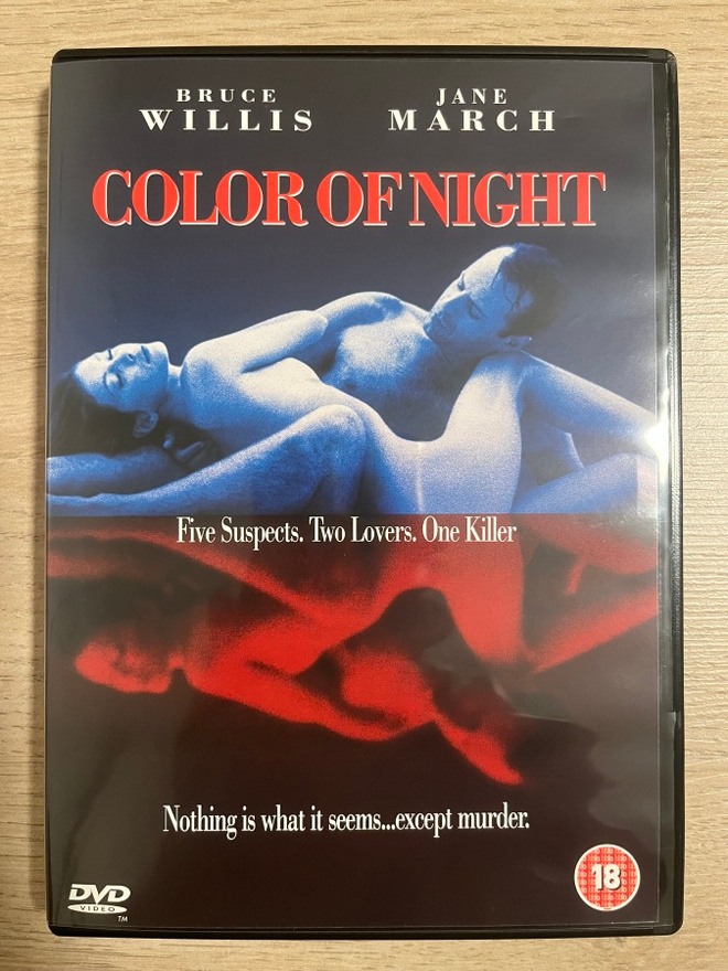 Yön väreet - Color of Night (DVD) UNCUT (1994) Open Matte