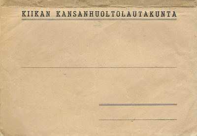 KIIKAN KANSANHUOLTOLAUTAKUNTA KIRJEKUORI KÄYTTÄMÄTÖN