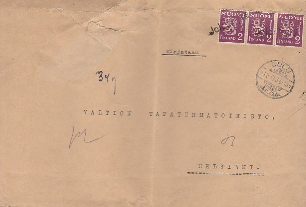 1936, Kirje Oulu, rivileima Joloskylä