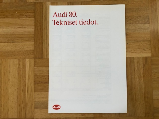 Esite Audi 80 B3 Tekniset tiedot 1991