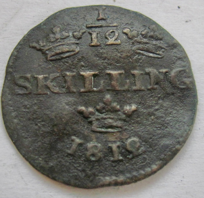 Ruotsi 1/12 skilling 1812