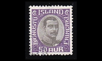 Islanti 39 o Virkamerkki Christian X 50 A (1920)