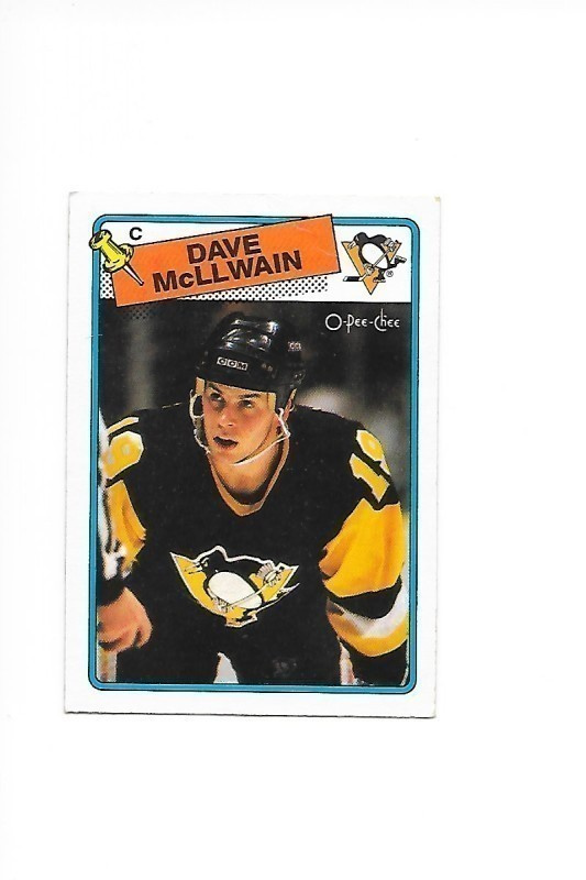 1988-89 OPC #132 Dave McLlwain Pittsburgh Penguins  RC