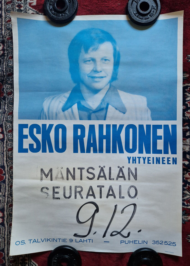 Esko Rahkonen keikkajuliste 1 .Mäntsälän Seurarantalolta