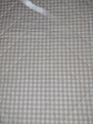 Beige ruudullinen puuvilla tikkikangas 150x110cm