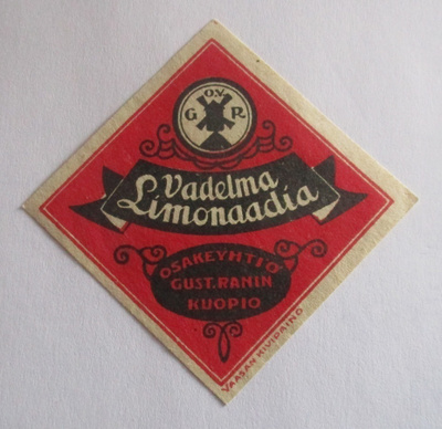 VADELMA LIMONAADIA O.Y GUST. RANIN KUOPIO (AB10)