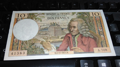 France Ranska 10 Francs 1971 P147 XF+
