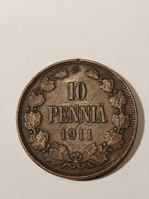 * 10 penniä * 1911 * Copper/Kupari *1+