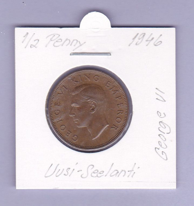 Uusi Seelanti ½ Penny v.1946 KM#12