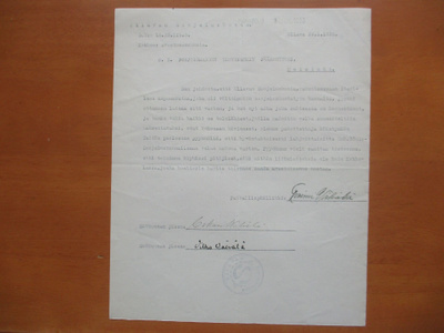 1933 Ullava suojeluskuntadokumentti