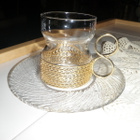 iittala Sarpaneva tsaikka lasi kullattu pidike+lautanen 1kpl - pikkukuva 1
