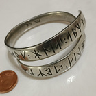 Vintage Norwegian O.B.I. Pewter rannekoru rannerengas - pikkukuva 2