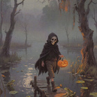 Halloween luuranko ja sammakot - pikkukuva 1