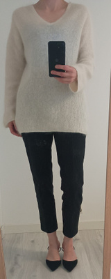 Mustat kapealahkeiset suorat housut H&M 38 koko