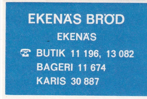Ekenäs. Ekenäs Bröd ,   s85