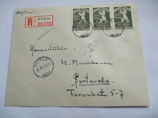 1943 Vitele R kuori Sortavalaan tulol.