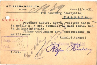 FIRMAK. RAUMA WOOD L.T.D.