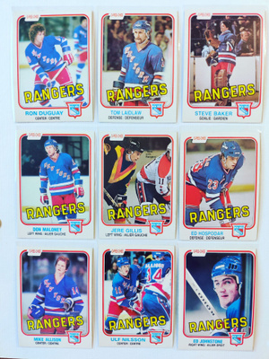 81-82 Opc - New York Rangers 18kpl