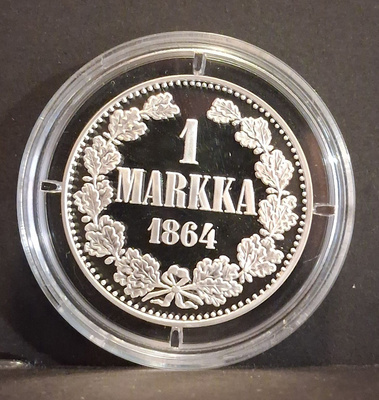Juhlaraha - 1mk - 1864 - Kotelossa